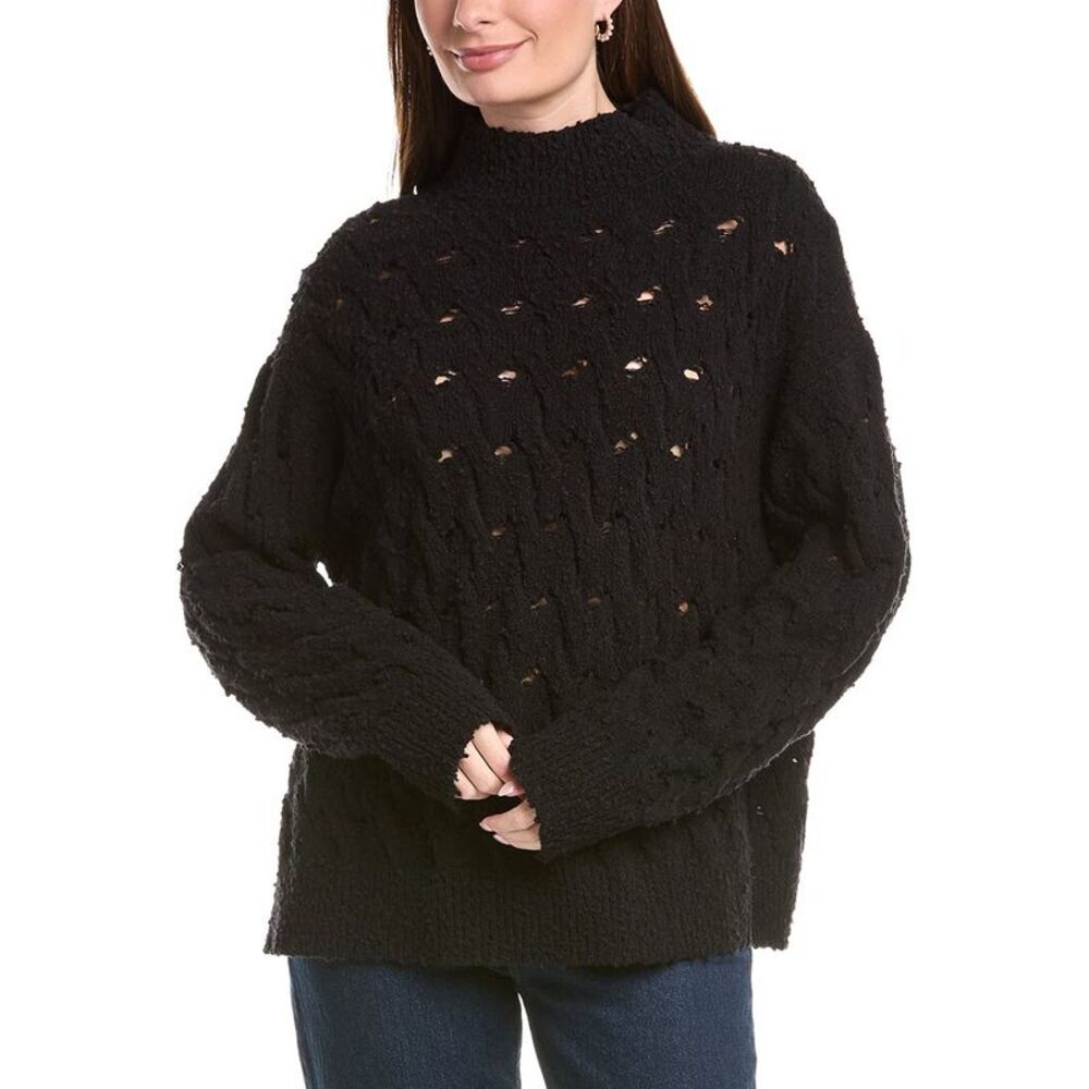 Lafayette 148 New York Womens Houndstooth Crewneck Sweater